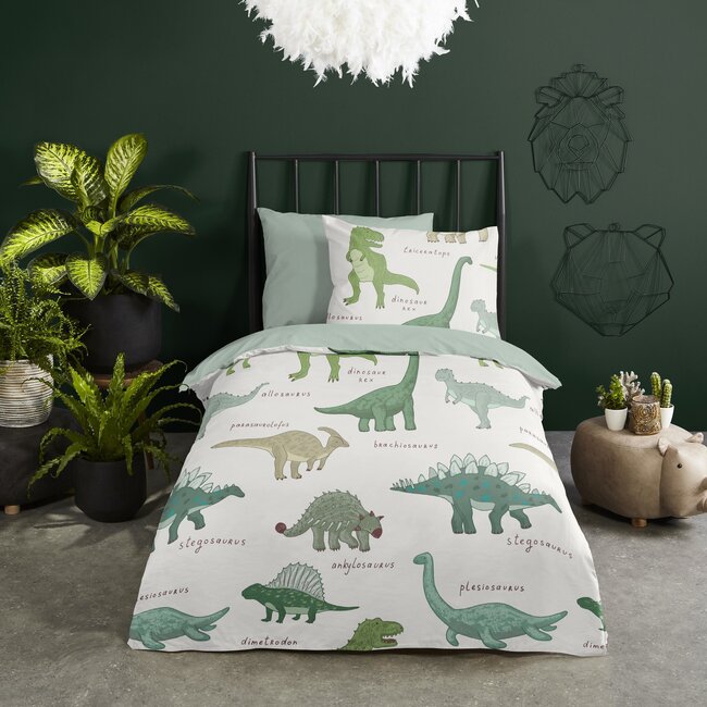Kinderdekbedovertrek Beata Green - katoen - 140x220 + 60x70 cm
