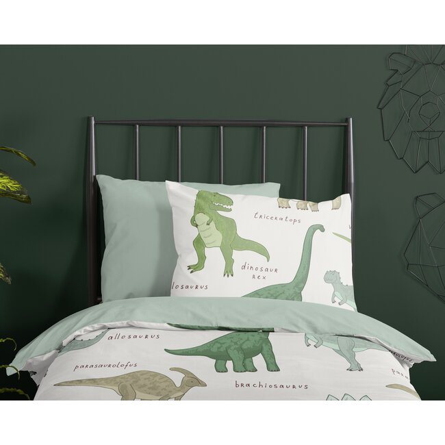 Kinderdekbedovertrek Beata Green - katoen - 140x220 + 60x70 cm
