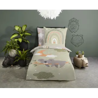 ZouZou Kinderdekbedovertrek Jelle 140×220 cm – 100% katoen met koala‑print