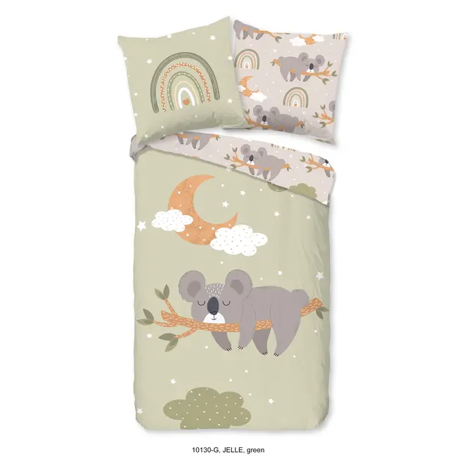 Kinderdekbedovertrek Jelle 140×220 cm – 100% katoen met koala‑print