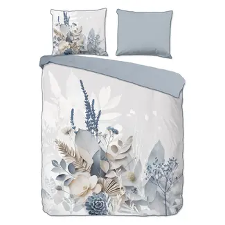 Descanso Katoensatijn dekbedovertrek — bloemmotief & subtiele glans