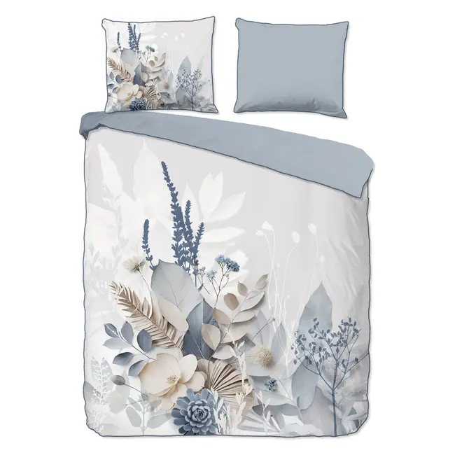 Katoensatijn dekbedovertrek — bloemmotief & subtiele glans