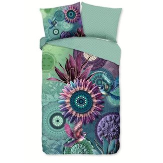 HiP Katoensatijn dekbedovertrek Vespera met botanische bloemenprint