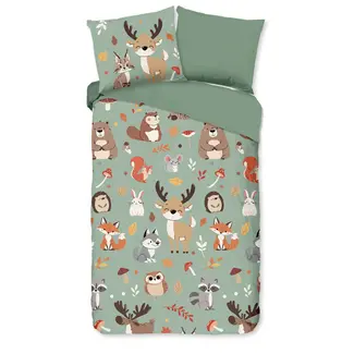 Good Morning Kinderdekbedovertrek Ville 140×220 cm – 100% katoen, bosdierenprint