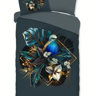 Pure Microvezel dekbedovertrek Larry met tropische vogel