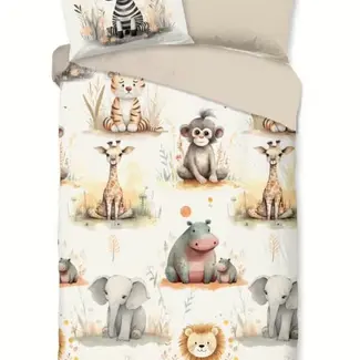 Pure Dekbedovertrek Pete met safaridierenprint – 140x220 cm - microvezel