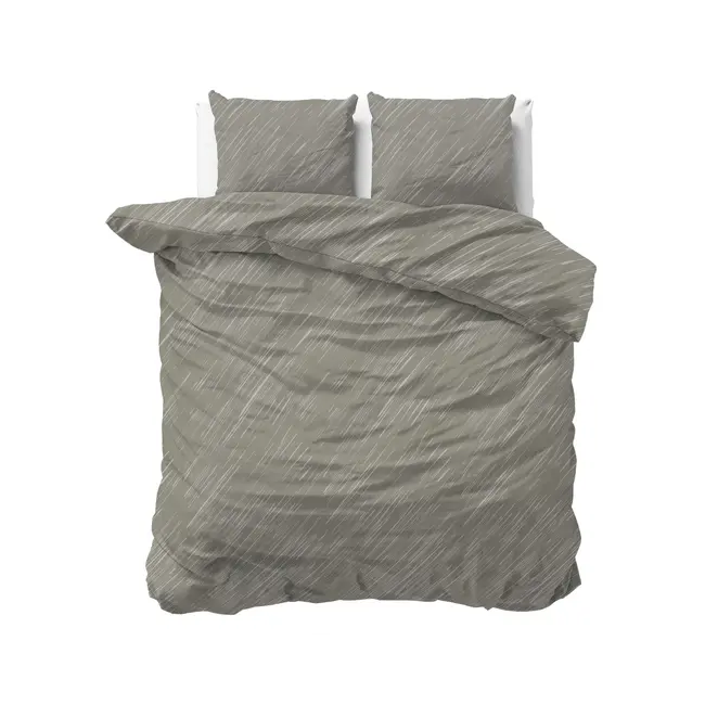 Katoen dekbedovertrek Mellow Stone - grijs