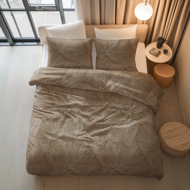 Katoen dekbedovertrek Amber - Beige - Bruin