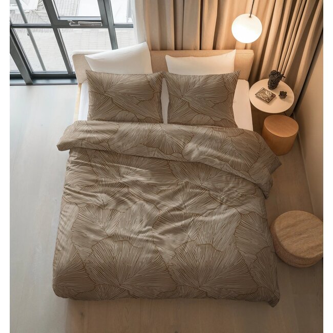 Katoen dekbedovertrek Amber - Beige - Bruin
