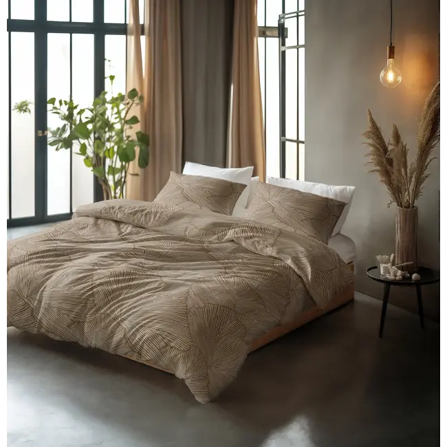 Katoen dekbedovertrek Amber - Beige - Bruin