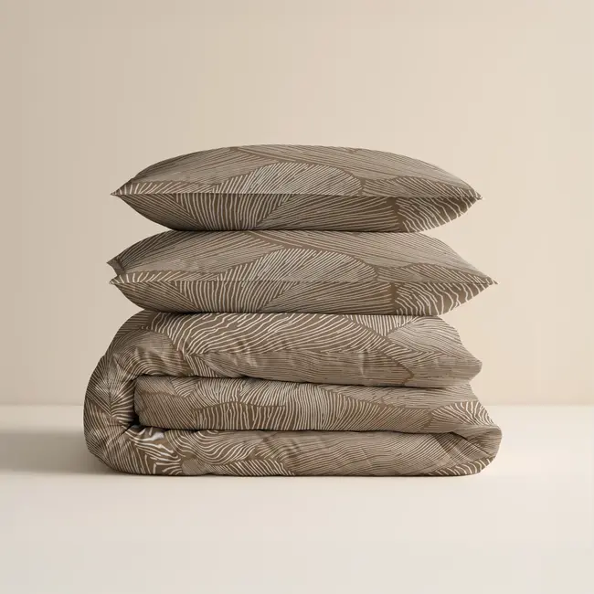 Katoen dekbedovertrek Amber - Beige - Bruin