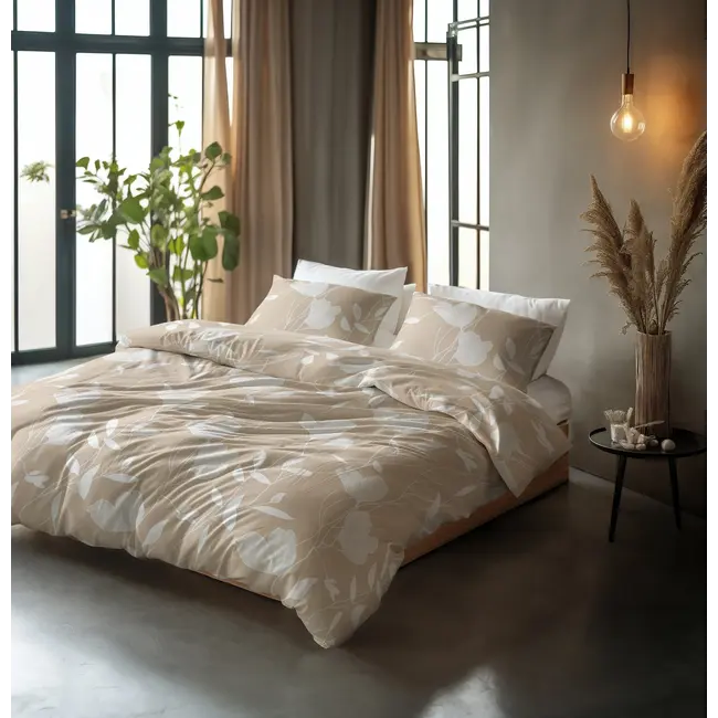 Katoen dekbedovertrek Spring - Beige - Zand