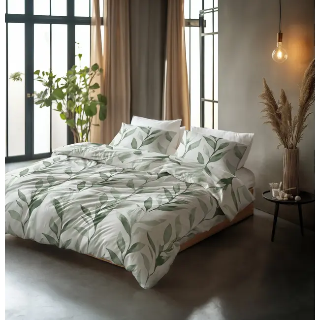 Katoen dekbedovertrek Urban Greenhouse - Groen