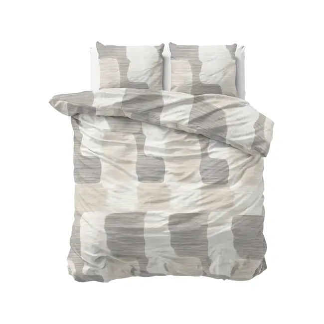Katoen dekbedovertrek Dune - Grijs