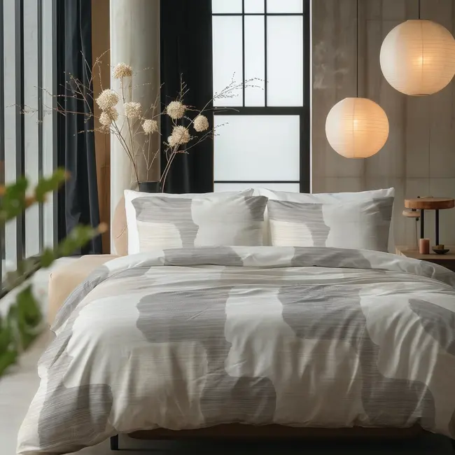 Katoen dekbedovertrek Dune - Grijs