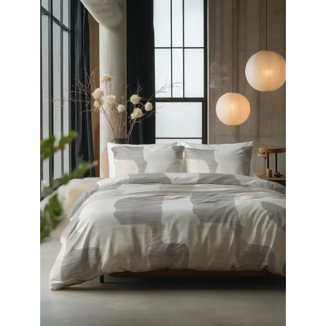 Katoen dekbedovertrek Dune - Grijs