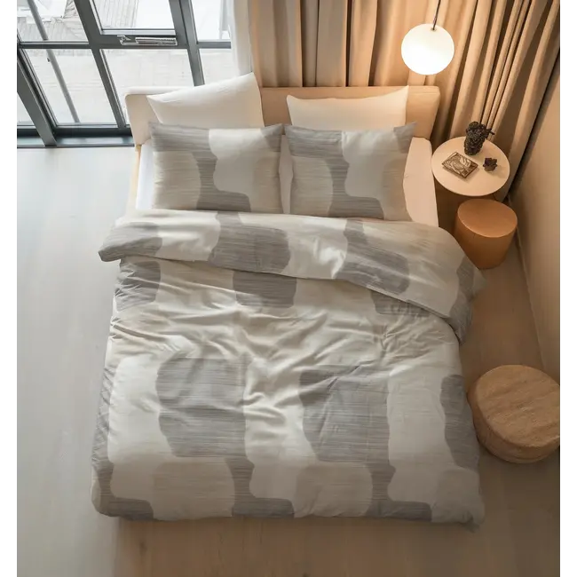 Katoen dekbedovertrek Dune - Grijs