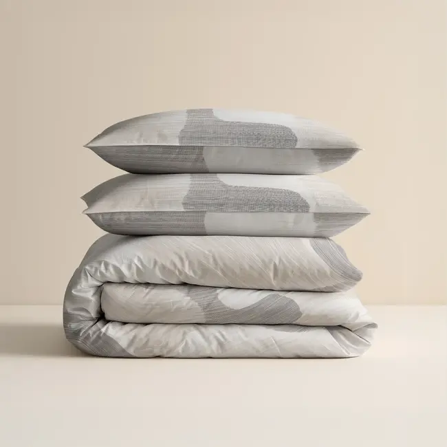 Katoen dekbedovertrek Dune - Grijs