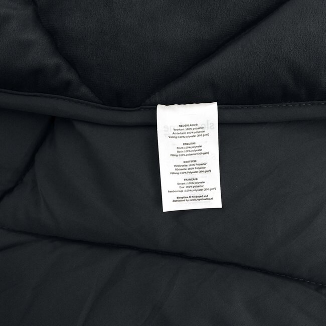 Lazy Velvet dekbed zonder overtrek inclusief kussensloop - zwart