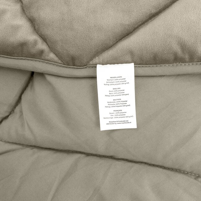 Lazy Velvet dekbed zonder overtrek inclusief kussensloop - taupe/grijs