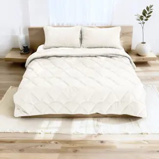 Sleeptime Lazy Velvet dekbed zonder overtrek inclusief kussensloop - crème