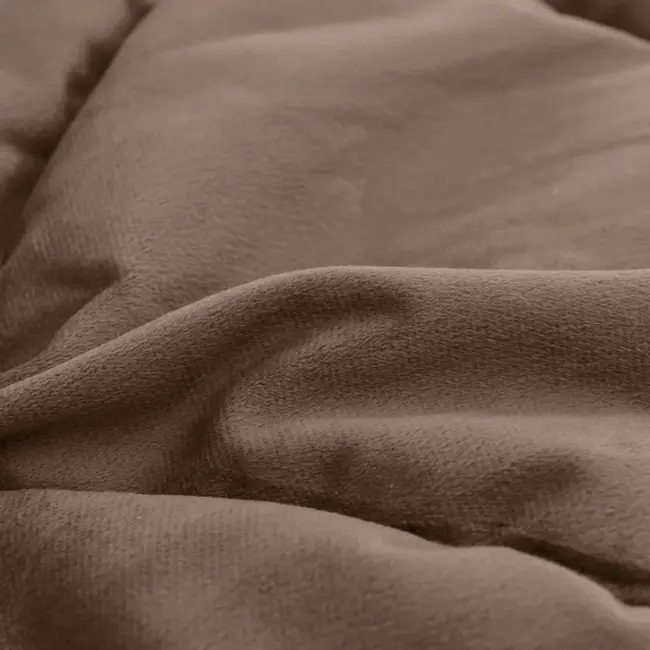 Lazy Velvet dekbed zonder overtrek inclusief kussensloop - taupe/bruin