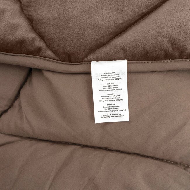 Lazy Velvet dekbed zonder overtrek inclusief kussensloop - taupe/bruin