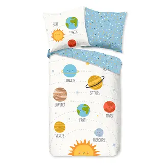 Good Morning Dekbedovertrek Astra met ruimte­thema - 140×220 cm – 100% katoen