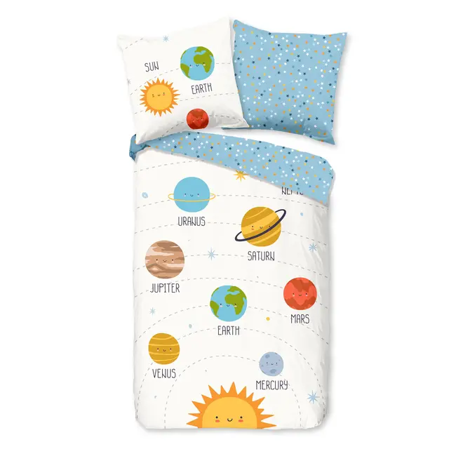Dekbedovertrek Astra met ruimte­thema - 140×220 cm – 100% katoen