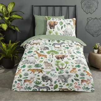 Good Morning Dekbedovertrek Samba Jungle - peuterbed 120×150 cm – 100 % katoen