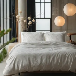 Sleeptime Katoen dekbedovertrek Rattan - Zilvergrijs