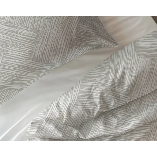 Katoen dekbedovertrek Rattan - Zilvergrijs