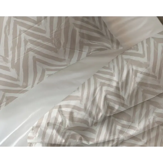 Katoen dekbedovertrek Ethnic in zand met vissengraatmotief