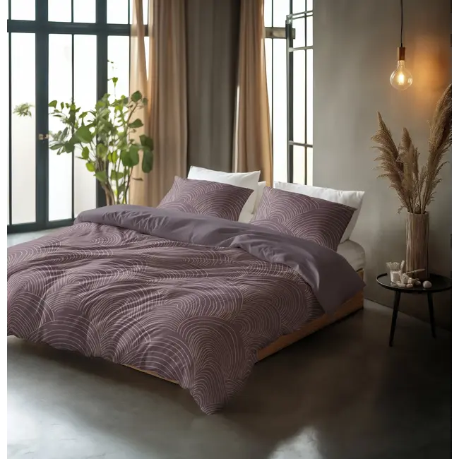 Katoen dekbedovertrek Dreamscape - Paars