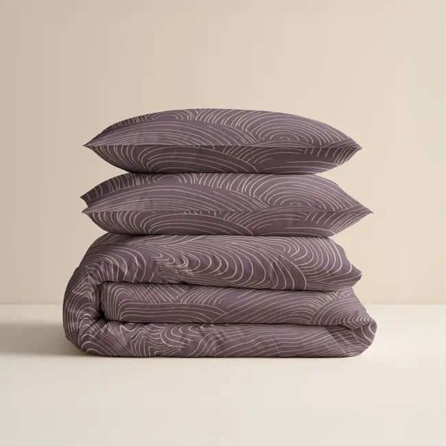 Katoen dekbedovertrek Dreamscape - Paars