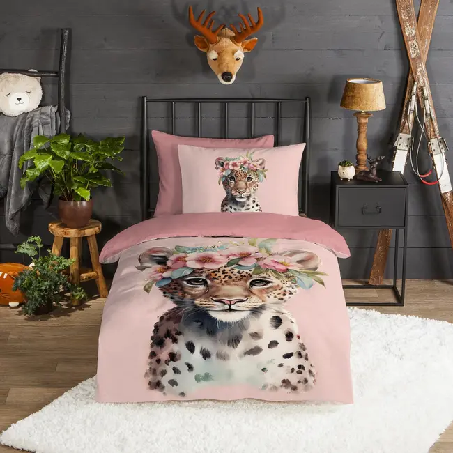 Flanellen dekbedovertrek Kiran – 140×220 cm, warm & speels