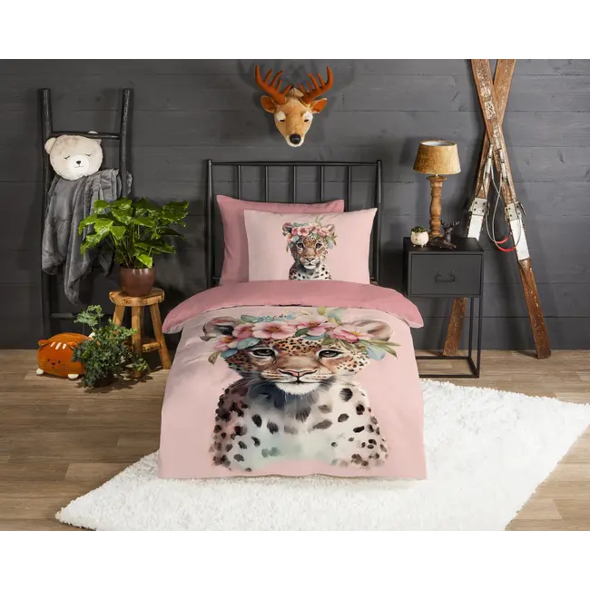 Flanellen dekbedovertrek Kiran – 140×220 cm, warm & speels