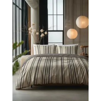 Sleeptime Katoen dekbedovertrek Linear Linen - Zand