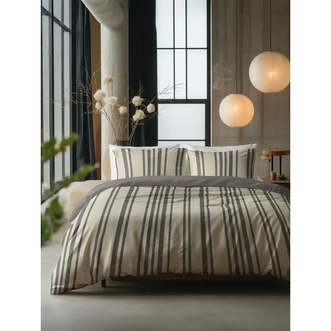 Dekbedovertrek Linear Linen - Zand - Katoen