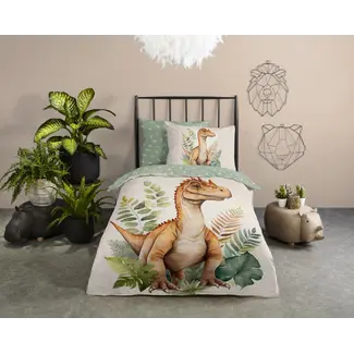 Good Morning Dekbedovertrek Gregor dinosaurus - katoen - eenpersoons (140x220 + 60x70 cm)