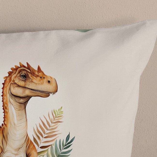 Katoen dekbedovertrek Gregor dinosaurus - eenpersoons (140x220 + 60x70 cm)