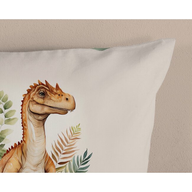 Katoen dekbedovertrek Gregor dinosaurus - eenpersoons (140x220 + 60x70 cm)