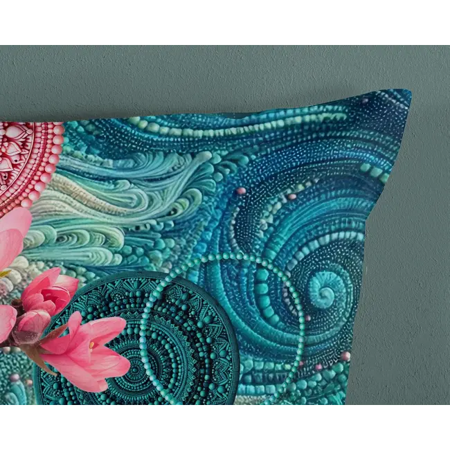 Katoensatijn dekbedovertrek Zarha met mandala dessin