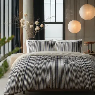 Sleeptime Katoen dekbedovertrek Blue Regatta met blauw‑beige streep