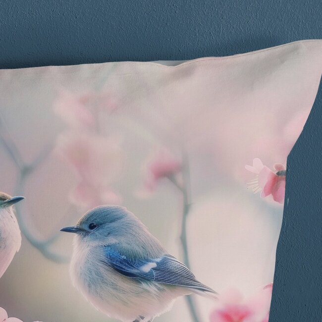 Katoen dekbedovertrek Hannu met bloemen & vogels