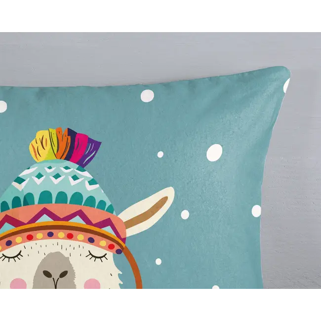 Flanellen dekbedovertrek Borax lama - eenpersoons (140x220 + 60x70 cm)