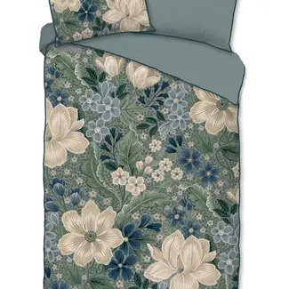 Descanso Katoensatijn dekbedovertrek Alessia met bloemenprint