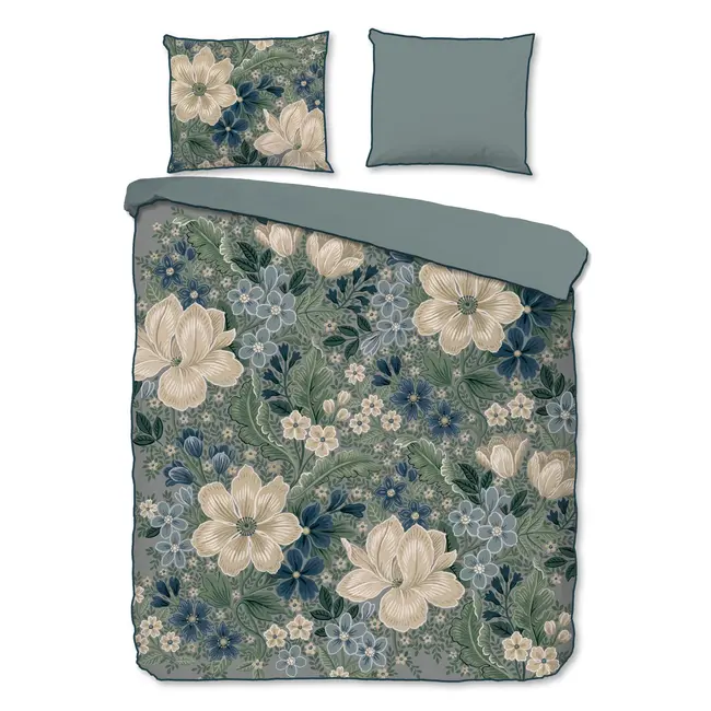Katoensatijn dekbedovertrek Alessia met bloemenprint