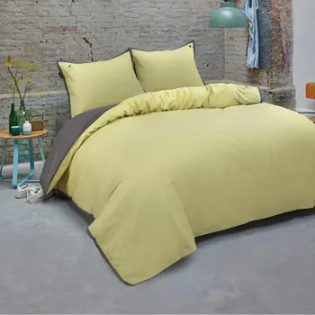 Dekbedovertrek okergeel - geel