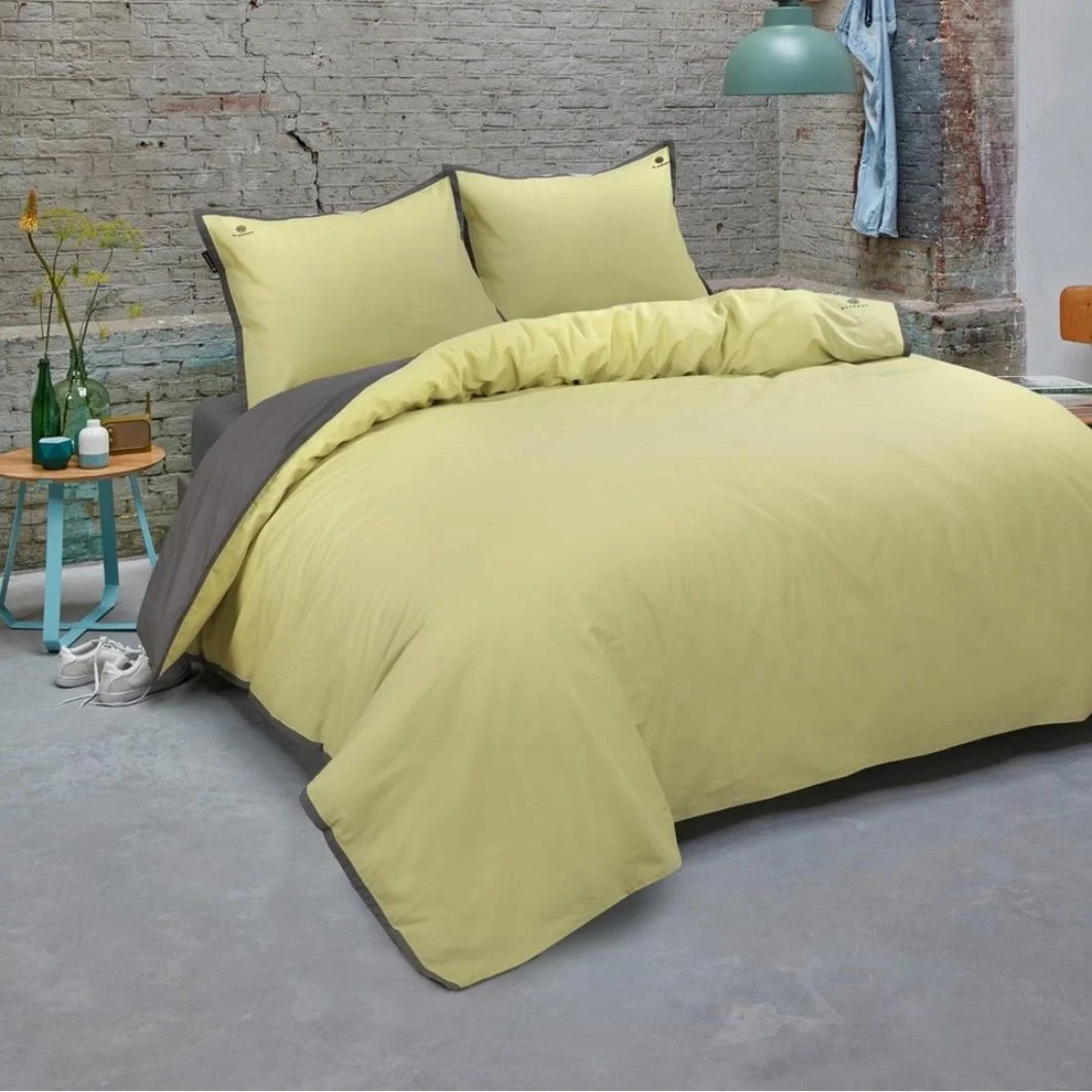 Dekbedovertrek okergeel - geel